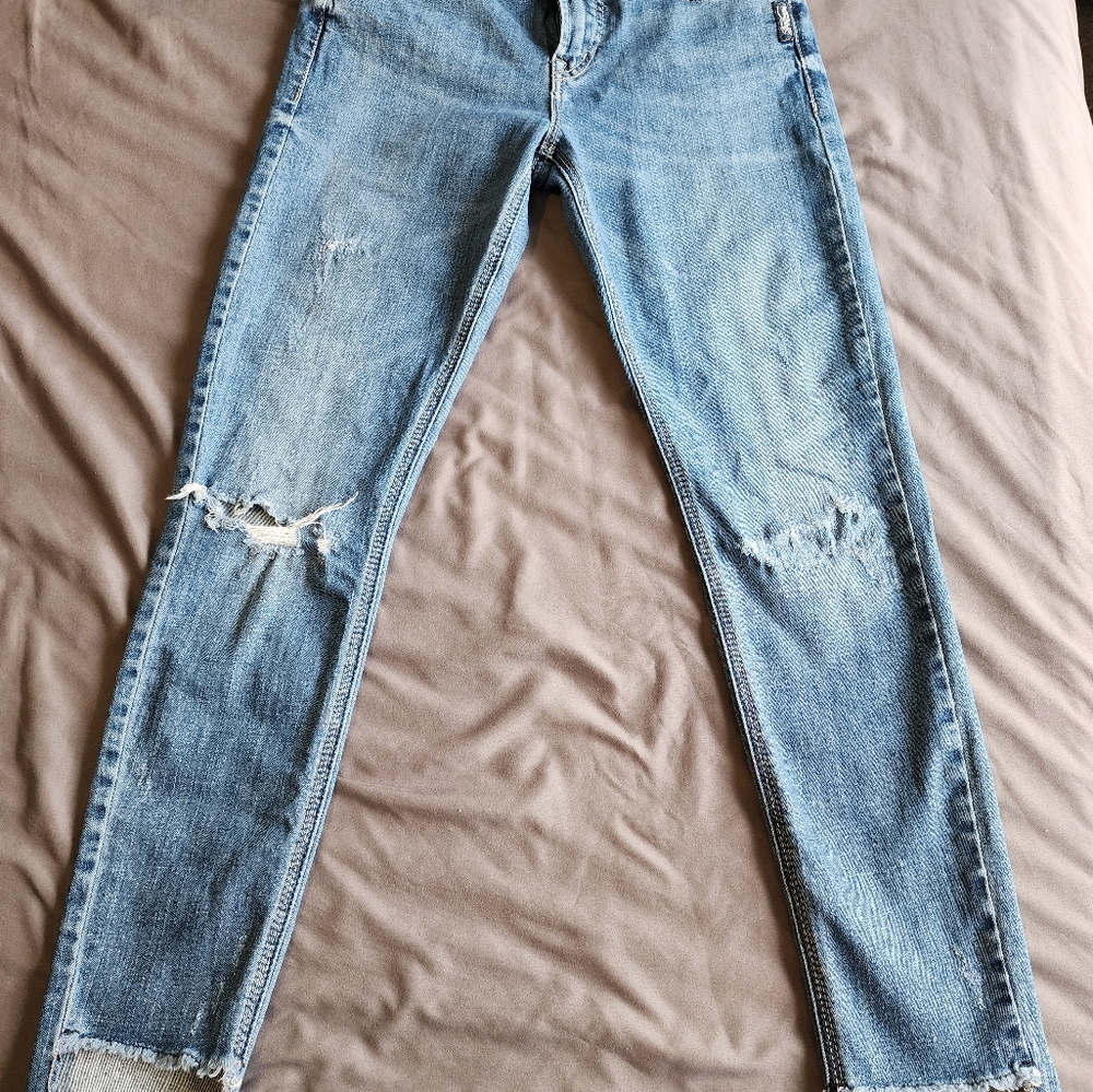 Silver ankle skinny